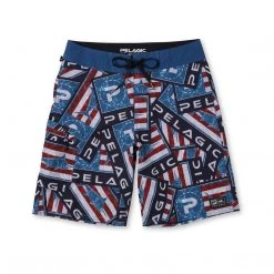 Apparel Youth Blue Water Americamo Sticker Fishing Shorts