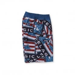 Apparel Kid's Blue Water Americamo Sticker Fishing Shorts Kids 3T - 5T 4 Apparel Kid's Blue Water Americamo Sticker Fishing Shorts Kids 3T - 5T